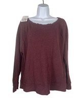 Chaser Womens Maroon Ribbed Top Size Small Long Sleeve Shirt - $11.69