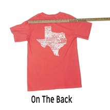NWT Southern Belle Women&#39;s Texas Words Bright Salmon T-Shirt Small - $14.84