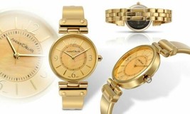 NEW Andre Caillate 1463 Women&#39;s La Madeleine Pearl Dial Yellow Gold Steel Watch - $20.74