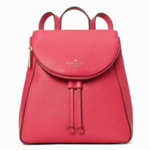 New Kate Spade Leila Leather Medium Flap Backpack Bright Rose / Dust bag - £97.10 GBP