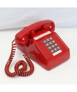 Red Cortelco 250047 Desk Phone Volume Push Button Table Top Retro Push - $45.07