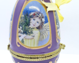 Mr Christmas Valerie Parr Hill - Purple Egg Ornament Angels Musical Trin... - $17.99