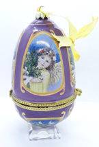 Mr Christmas Valerie Parr Hill - Purple Egg Ornament Angels Musical Trin... - $17.99