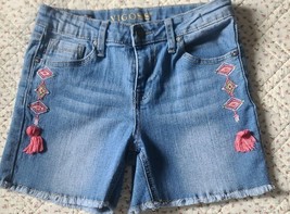 VIGOSS ~ Embroidered ~ Blue ~ Cotton Blend ~ Denim Shorts ~ Girls&#39; Size 16 - $22.44
