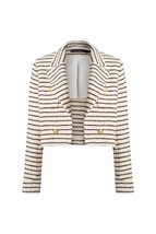 Iris Setlakwe womens short jacket in Natural/Navy Stripe - £305.53 GBP