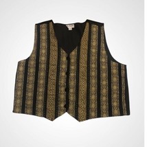 Vintage Tapestry Textured Brocade Whimsigoth Vest 3XL Retro   - £19.69 GBP