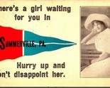 There&#39;s Un Girl Attesa Per You IN Summerville Pennsylvania Pa 1912 Carto... - $14.28