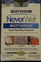 Never Wet Rust-Oleum 18 oz Multi-Surface Liquid Repelling Treatment Frosted Clr - £23.71 GBP