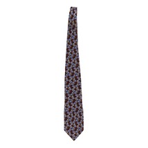 Ermenegildo Zegna Men Brown Blue Yellow 100% Silk Italian Neck Tie Made In Italy - £14.84 GBP