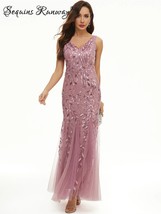  backless sequin maxi summer dress women 2023 elegant bridesmaid evening dresses - £95.74 GBP