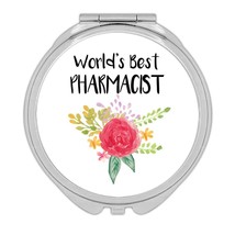 World&#39;s Best Pharmacist : Gift Compact Mirror Work Job Cute Flower Christmas Bir - £10.38 GBP