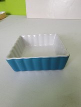 Housewares International Mini Square Fluted Baking Dish Blue White - £19.58 GBP