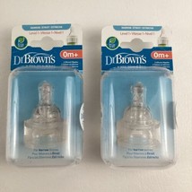 Dr. Brown&#39;s Natural Flow Silicone Nipples For Narrow Baby Bottles 0M+ BPA Free - £11.12 GBP