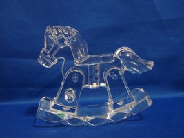 Kristal Color Italy Crystal Glass Rocking Horse Figurine - 4 ” Long  - £12.82 GBP