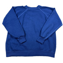 VTG 70s Sportswear Blue USA Made 50/50 Raglan Blank Pullover Sweatshirt Large - £23.07 GBP