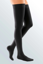 Duomed Soft Class 2 Compression Stockings Thigh Length Closed Toe Black XL - $31.41