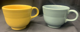 Set 2 Vintage Fiesta ware cups Periwinkle Blue / Sunflower Yellow - £6.78 GBP
