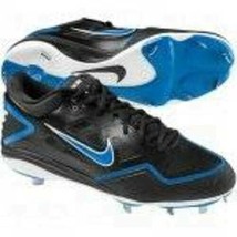 Mens Baseball Cleats Nike Air Zoom Grit Black Blue Metal Shoes $90 NEW-sz 13.5 - $19.80