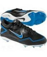 Mens Baseball Cleats Nike Air Zoom Grit Black Blue Metal Shoes $90 NEW-s... - £15.64 GBP