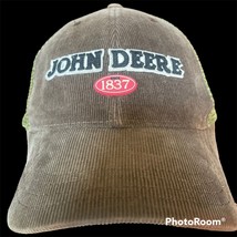 John Deere 1837 Corduroy Snapback Trucker Hat Cap - £8.60 GBP