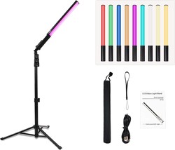 9-Color Video Light Stick, Tripod Photography Kit, Built-In Rechargeable - £57.51 GBP