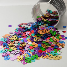 Number 60 and Circles Multicolor Confetti Bag 1/2 Oz FREE SHIPPING CCP9005 - £3.92 GBP+