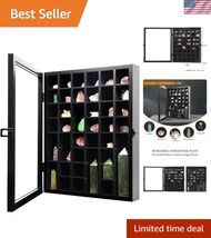 Adjustable Rock Display Case - Wooden Crystal Organizer for Stones Stora... - $136.60