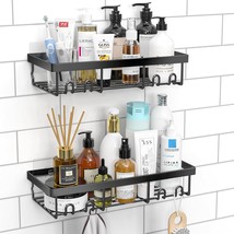 Shower Caddy Shelf Organizer Rack, Self Adhesive Black Bathroom Shelves Basket,  - £11.97 GBP