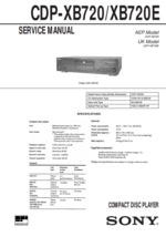 CDP-XB720/XB720E Compact Disk Player Service Manual PDF Copy 4G USB Stick - $18.75