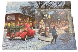 Jigsaw Puzzle 1000 Pieces Route 66 Christmas Scene Vintage Truck Cars Co... - £4.49 GBP