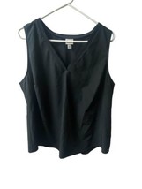 A New Day Blouse Womens Plus Sized 2X Black V Neck  Sleeveless - £13.64 GBP