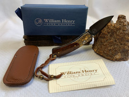 William Henry Folding Pocket Knife B09-AG2 24K Gold Koftgari Ironwood 27/50 - £1,856.87 GBP