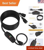 Durable 15FT 2-Way Extension Cord with Switches - Perfect for Indoor/Out... - $812.66 MXN