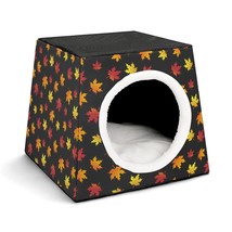 Mondxflaur Maple Leaf Cat Beds for Indoor Cats Cave Bed 3 in 1 Pet House - £26.53 GBP