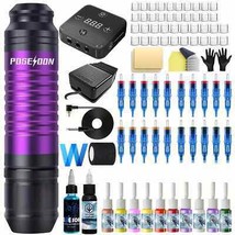 Poseidon Tattoo Pen Machine Kit Complete with Power Supply 20Pcs Needles - $38.79