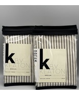 K By Keaton Set 2 Pillow Shams Standard Suiting Stripe Black Cream Ticki... - $714.38 MXN
