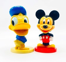 Vintage Disney Mickey &amp; Donald Bobbleheads for Kellogg Toy 3.25&quot;H - £12.35 GBP