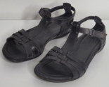Ecco Womens Size 6 Black Sandals Shoes T Strap Gladiator Casual Flat Com... - $24.99