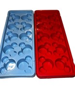 Disney Mickey Mouse Shaped Ice Cube Trays Set of 2 Blue &amp; Red - $13.16 CAD