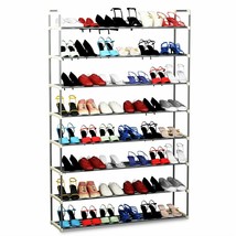 8 Shelf Shoe Rack Holds 48 Pairs 5 Feet High Hallway Closet Organization - £55.05 GBP