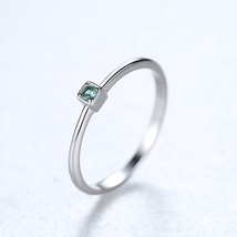 CZCITY Genuine 925 Sterling Silver VVS Green Topaz Wedding Rings for Women Minim - £6.70 GBP