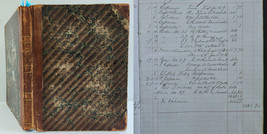 1860s antique HANDWRITTEN LEDGER gloucester boston ma MERCH BUSINESS TRAVEL - £307.50 GBP