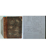 1860s antique HANDWRITTEN LEDGER gloucester boston ma MERCH BUSINESS TRAVEL - £307.54 GBP