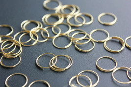200PCS Gold Rings 11mm Chandelier Lamp Parts Crystal Metal Octagon Connectors - £6.18 GBP