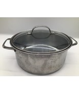 TRAMONTINA Stainless Steel Stock Pot 18/10 w/ Glass Lid 24cm Brazil - $612.81 MXN