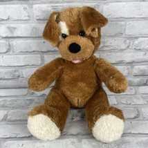Build A Bear Puppy Dog 16&quot; Plush Brown With Tan Eye Spot Stuffed Animal Toy - £12.15 GBP