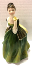 Royal Doulton England Bone China FLEUR Lady in Green with Rose Figurine - £23.36 GBP
