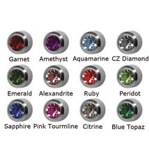 12 Pairs Birthstone Stainless Steel Ear Piercing Highest Quality Earrings 4mm - £10.54 GBP