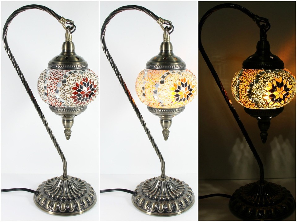 Antique-Inspired Hanging Swan Mosaic LED Table Lamp - ASL8 - $101.91