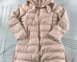 Athleta Downtown Jacket Womens Small Pink Full Zip Pockets Hooded Down F... - $98.99